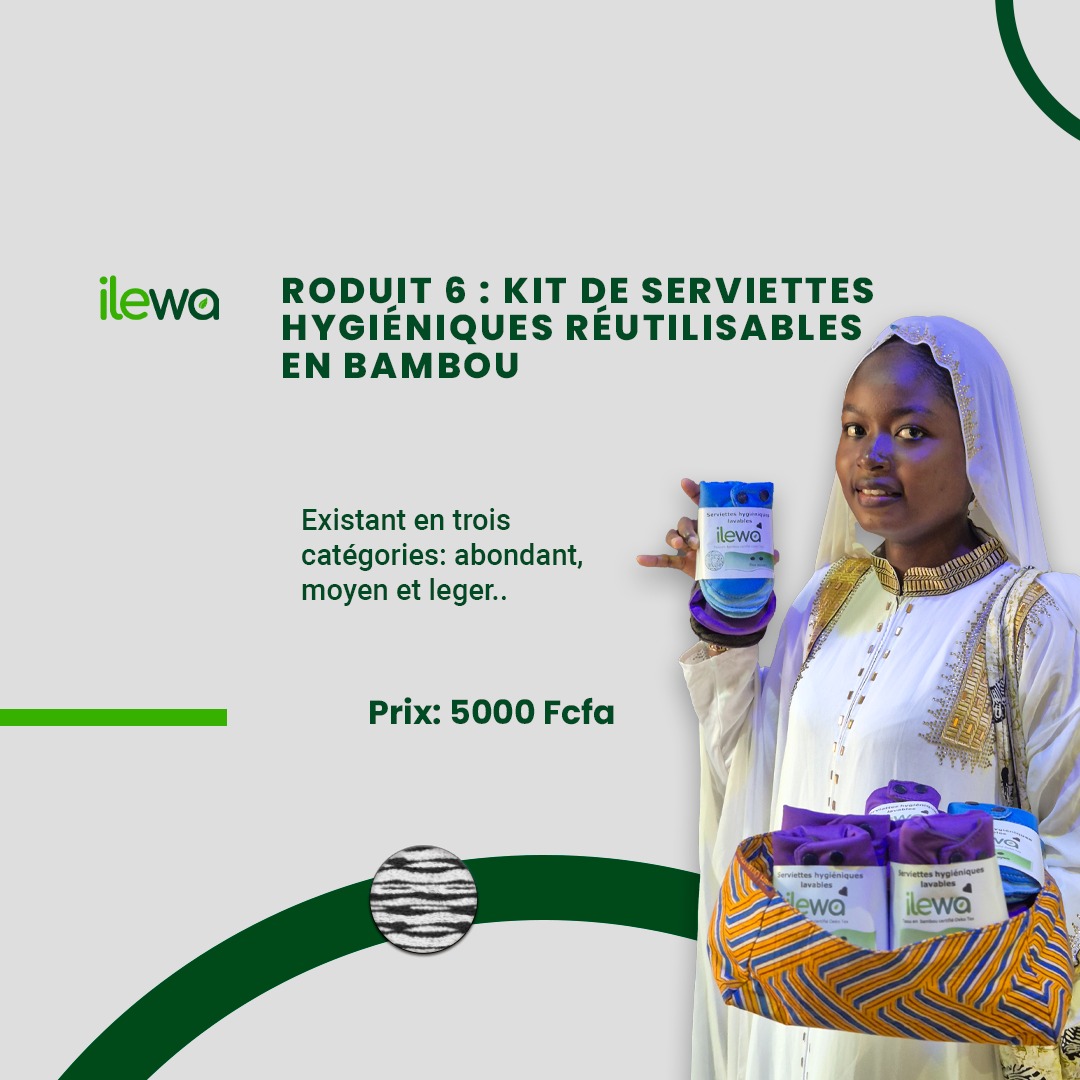 KIT DE SERVIETTES HYGIÉNIQUES RÉUTILISABLES EN BAMBOU